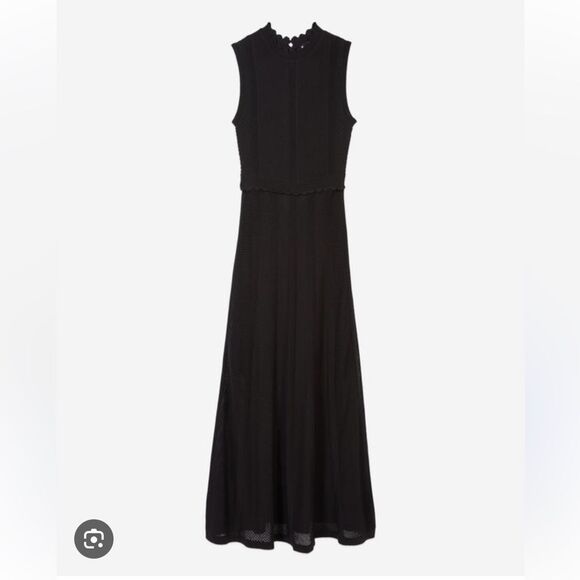 $445 The Kooples Long black openwork knit dress NWT - Picture 5 of 13